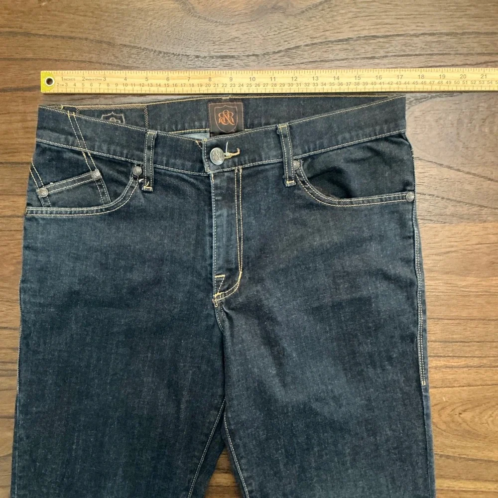 Rock & Republic Mens Dark Wash Straight Leg Jeans Indigo 34x32 RLWH27334